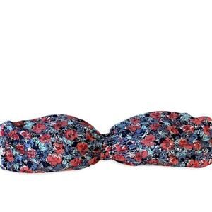 BCBGeneration Strapless Pink and Blue Floral Bikini Swim Top Size Medium